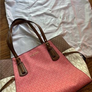 Michael Kors Pink and Brown Women's Bag